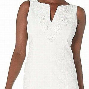 Pappagallo White Jacquard Cocktail Dress